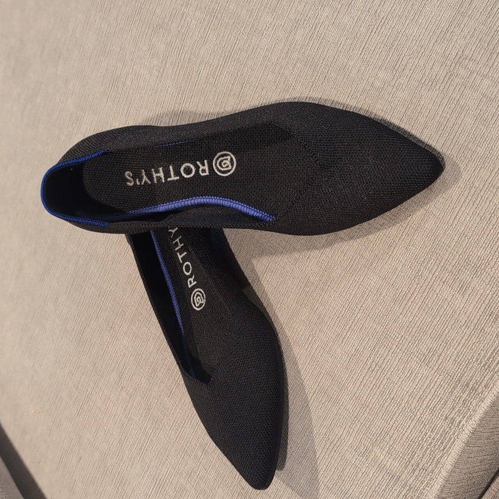 Rothy's the point black ballet flats